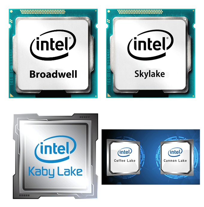 поколения ЦП Интел 2015-2019 год